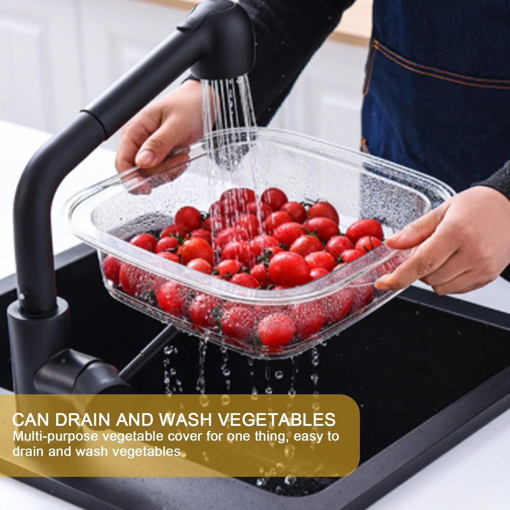 Multi-layer transparent plastic dish cover with temperature display in white colour