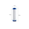 Portable supercharged shower head in modern minimalist design with multiple spray settings.