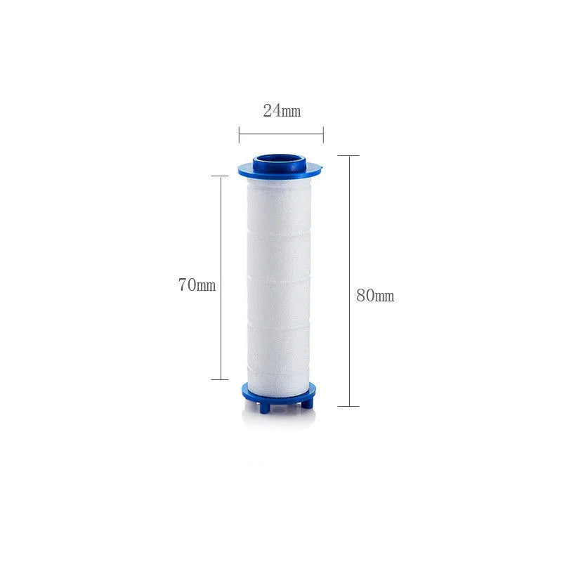 Portable supercharged shower head in modern minimalist design with multiple spray settings.