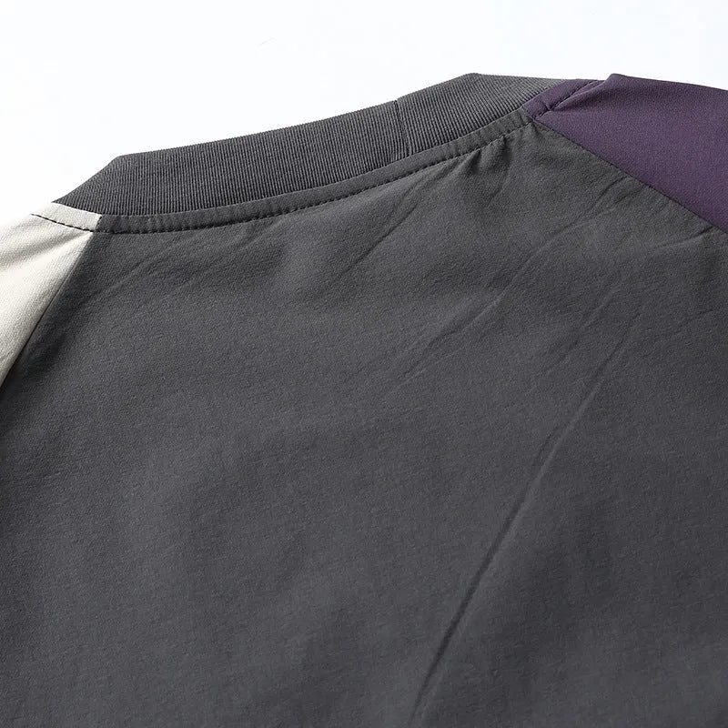 Dark grey men's T-shirt with raglan sleeves and contrast colour design
