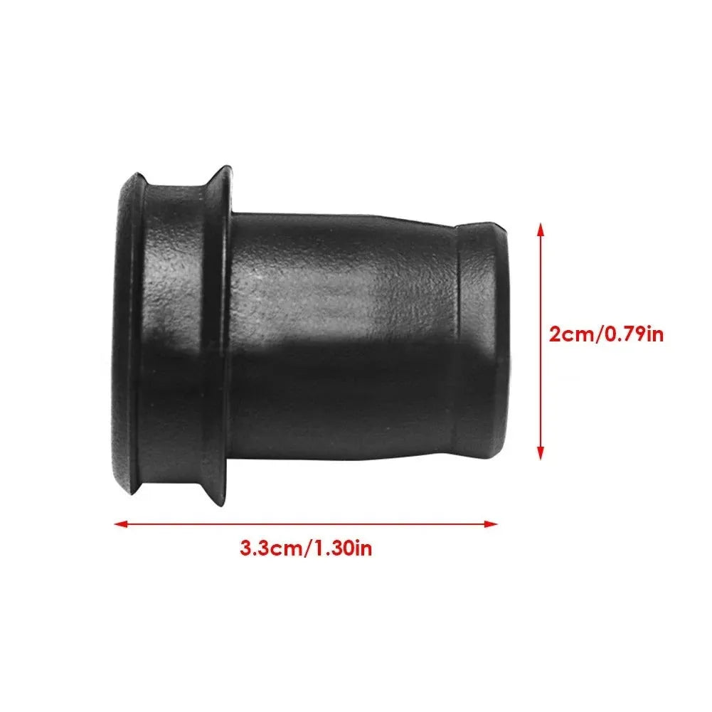 Black PVC car cigarette lighter dust plug showing 33cm length and 2cm diameter