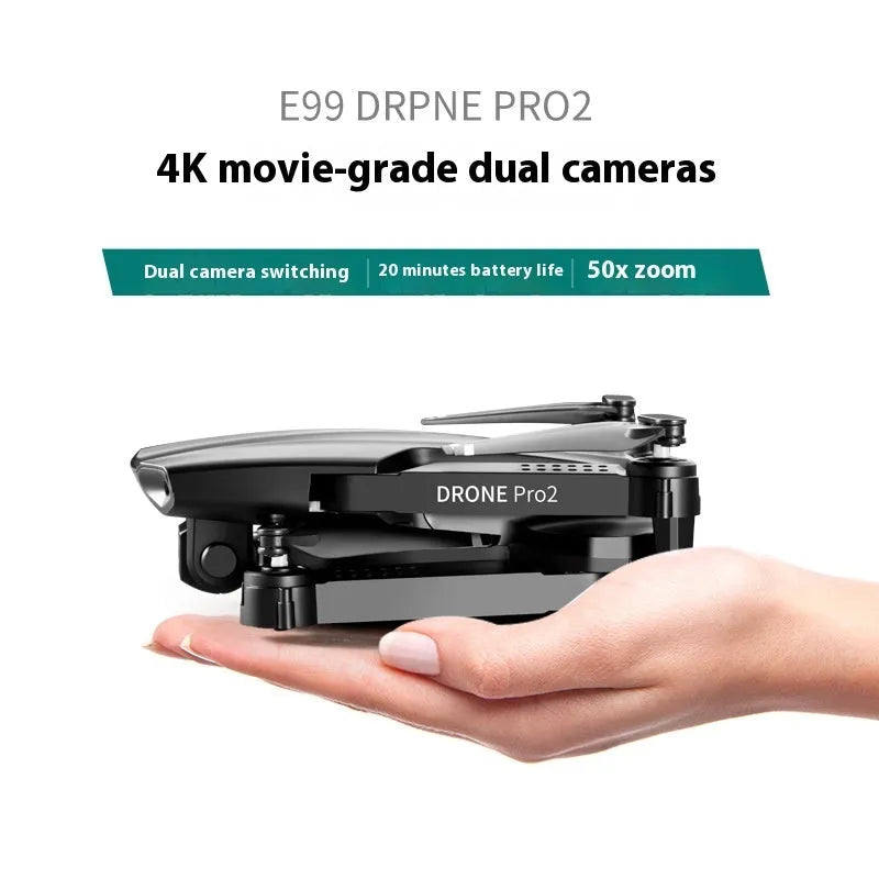 E99Pro2 folding UAV HD aerial photography drone with 1080p single camera in black