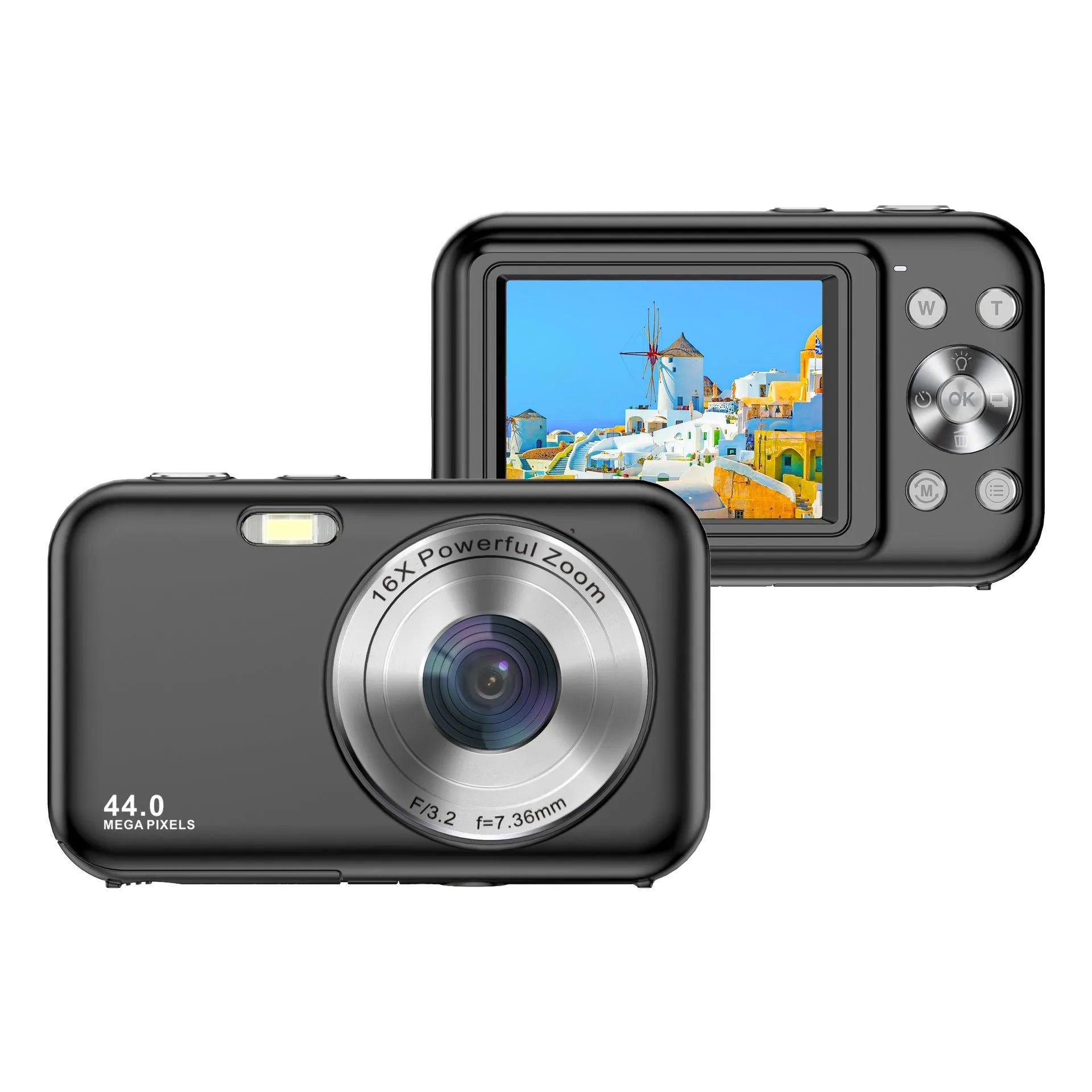 Children's digital camera with 2.4 inch screen in black, green, pink and purple colour options