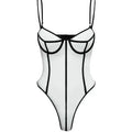 Women's sleeveless bodybuilding jumpsuit with contrast panelling and hollow-out detailing in micro-elastic polyester fabric