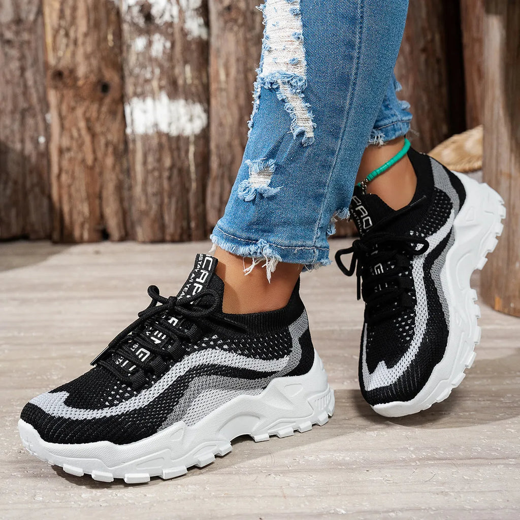Women's casual sports shoes with mesh upper and PVC sole in three colour options