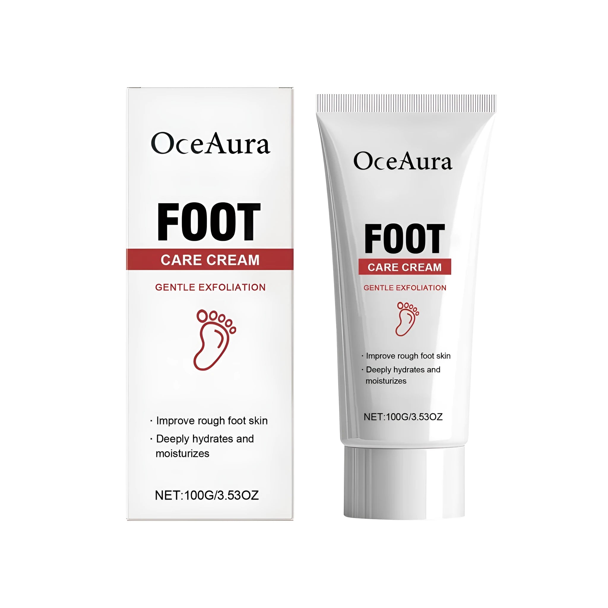 100g tube of foot cream with aloe extract and vitamin C for moisturising dry skin