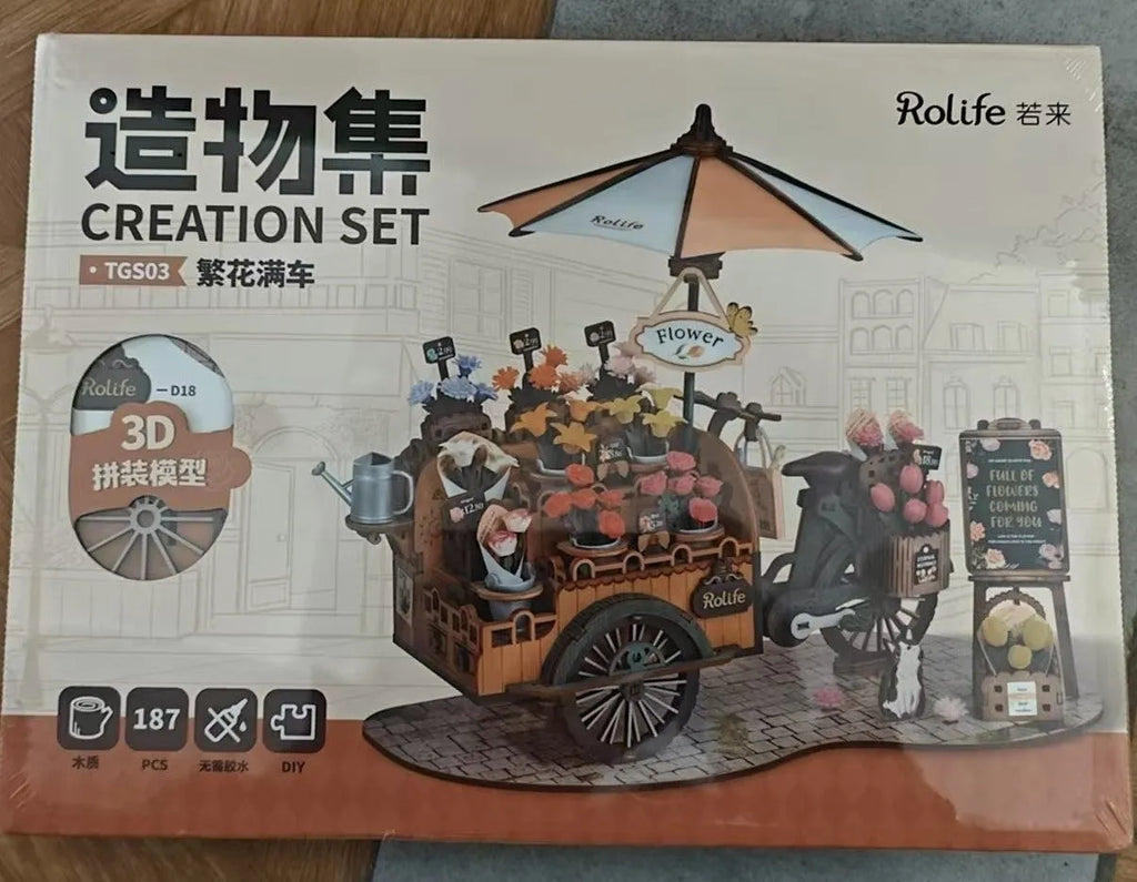 Wooden 3D puzzle model kit in LKA01 steam locomotive colour for youth aged 15 to 35