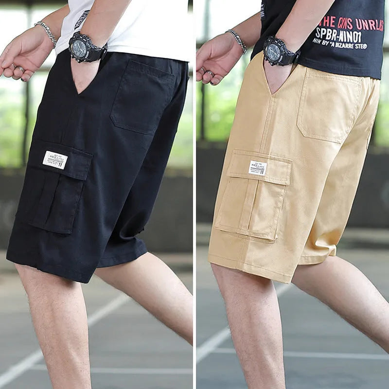 Men's loose-fit casual trousers in army green colour, showcasing Korean style and thin fabric.