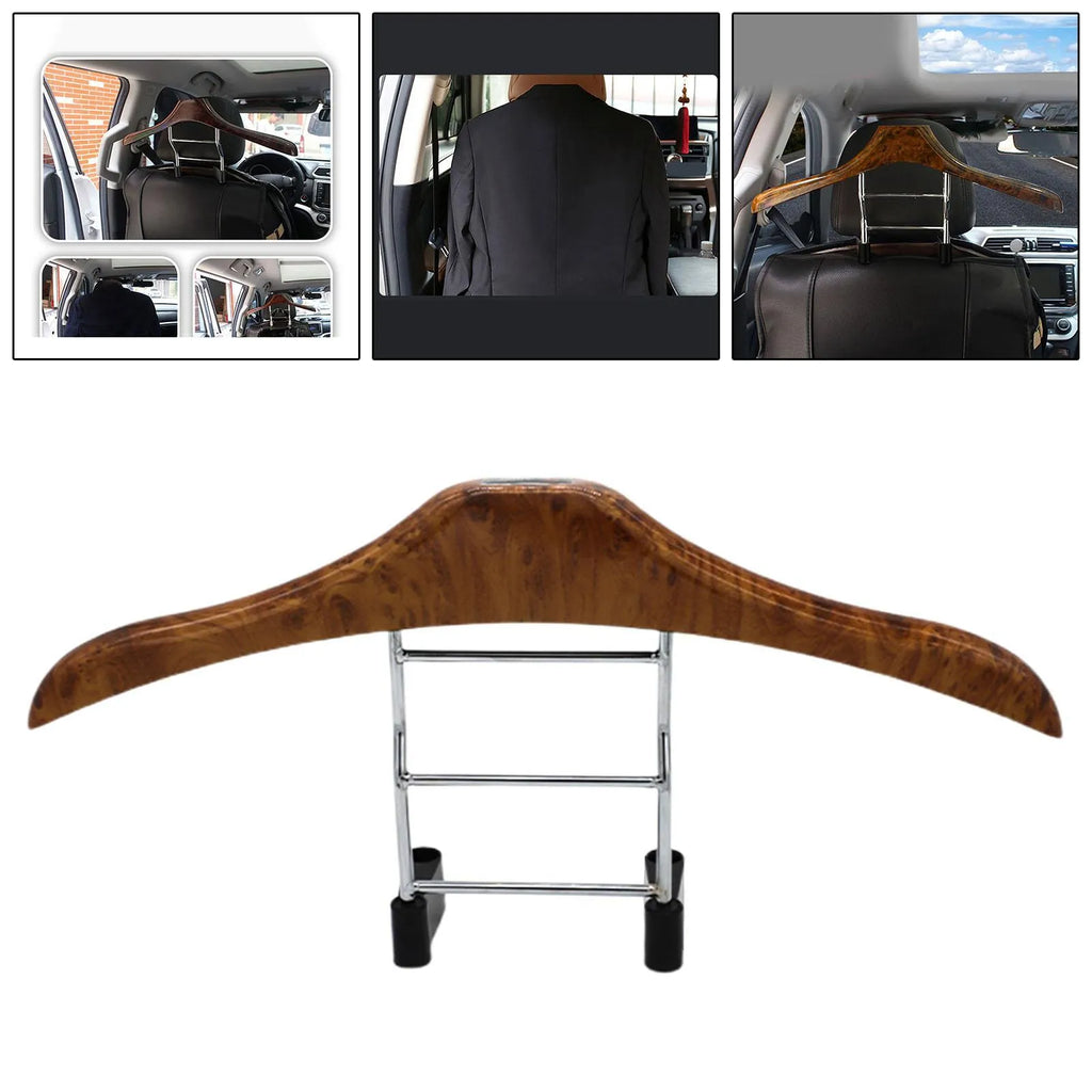 Wood yellow stainless steel car clothes hanger with removable design for suits and uniforms