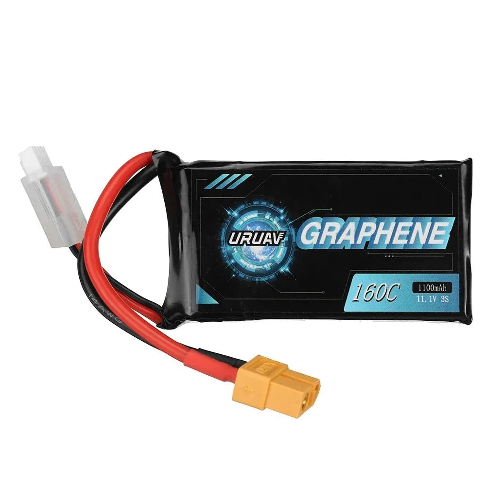 7.4V 1200mAh lithium polymer RC battery for model cars and boats.