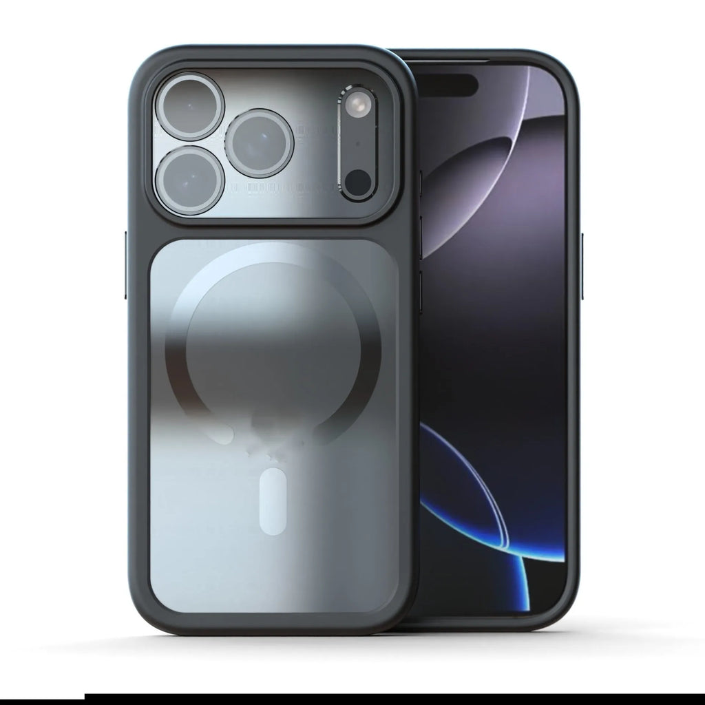 iPhone 17 Pro Max two-in-one magnetic phone case in black, dark blue, and white colours showing shockproof design