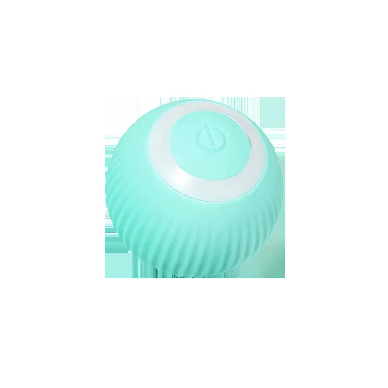 Small green plastic interactive rolling ball toy for cats with intelligent obstacle avoidance technology