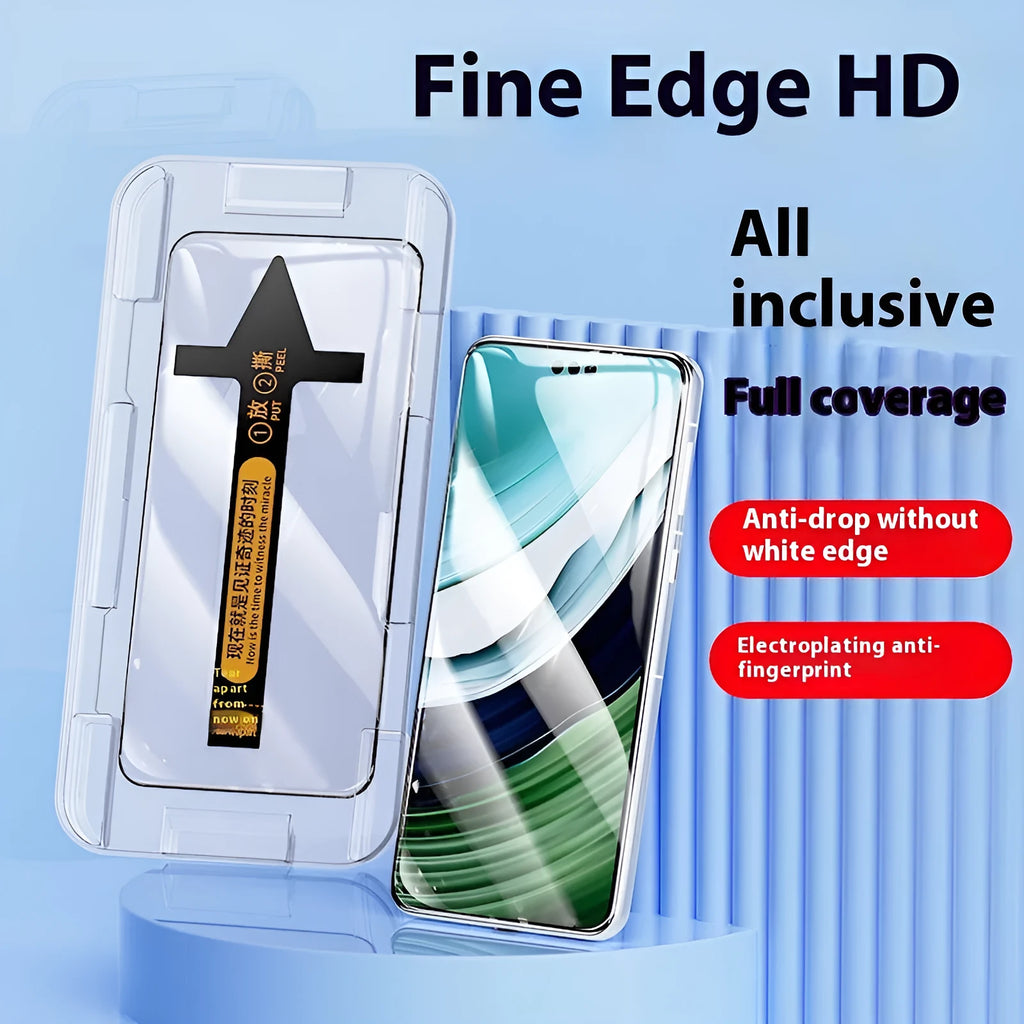 Curved edge glue tempered glass screen protector for Huawei Mate and P series, with HD and anti-peep options