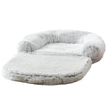 Large pet bed foldable sofa for dogs 180x115x25cm long hair gray removable washable cover