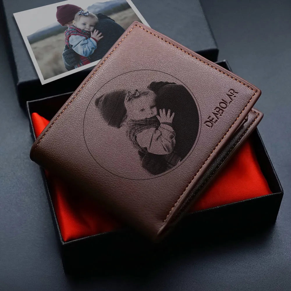 Men's brown leather wallet with zipper closure showing seven card slots inside