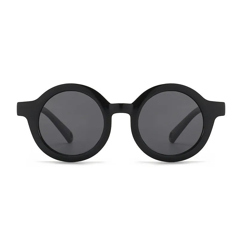 Children's silicone sunglasses for 0-3 year olds with round frame and polarized lenses in multiple colour options