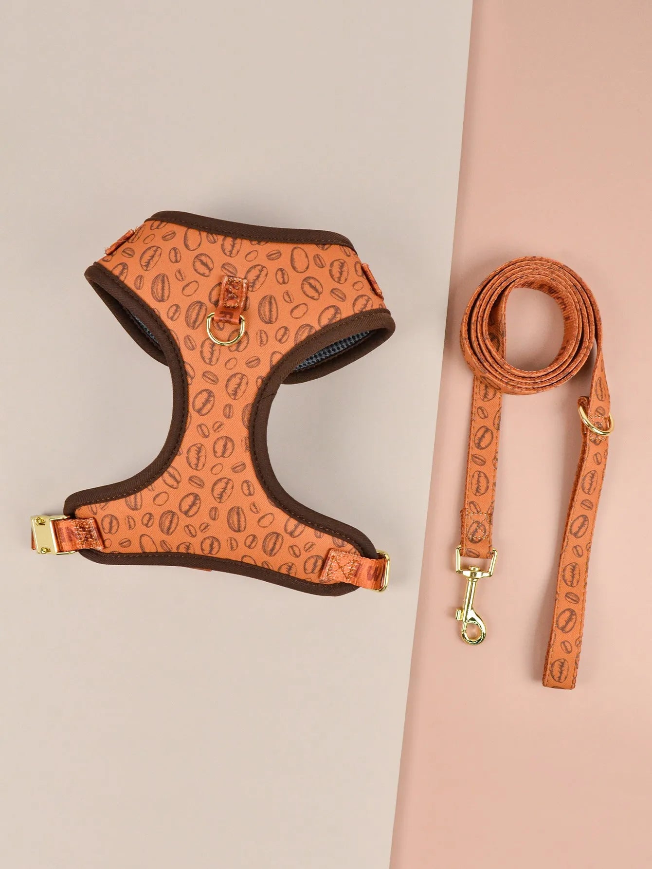 Summer colours dog harness and leash set for medium large dogs chest-back design