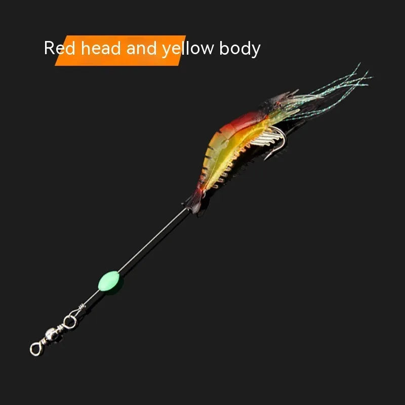Luer soft fishing lure with hook showing six colour variations including luminous pink and orange head options