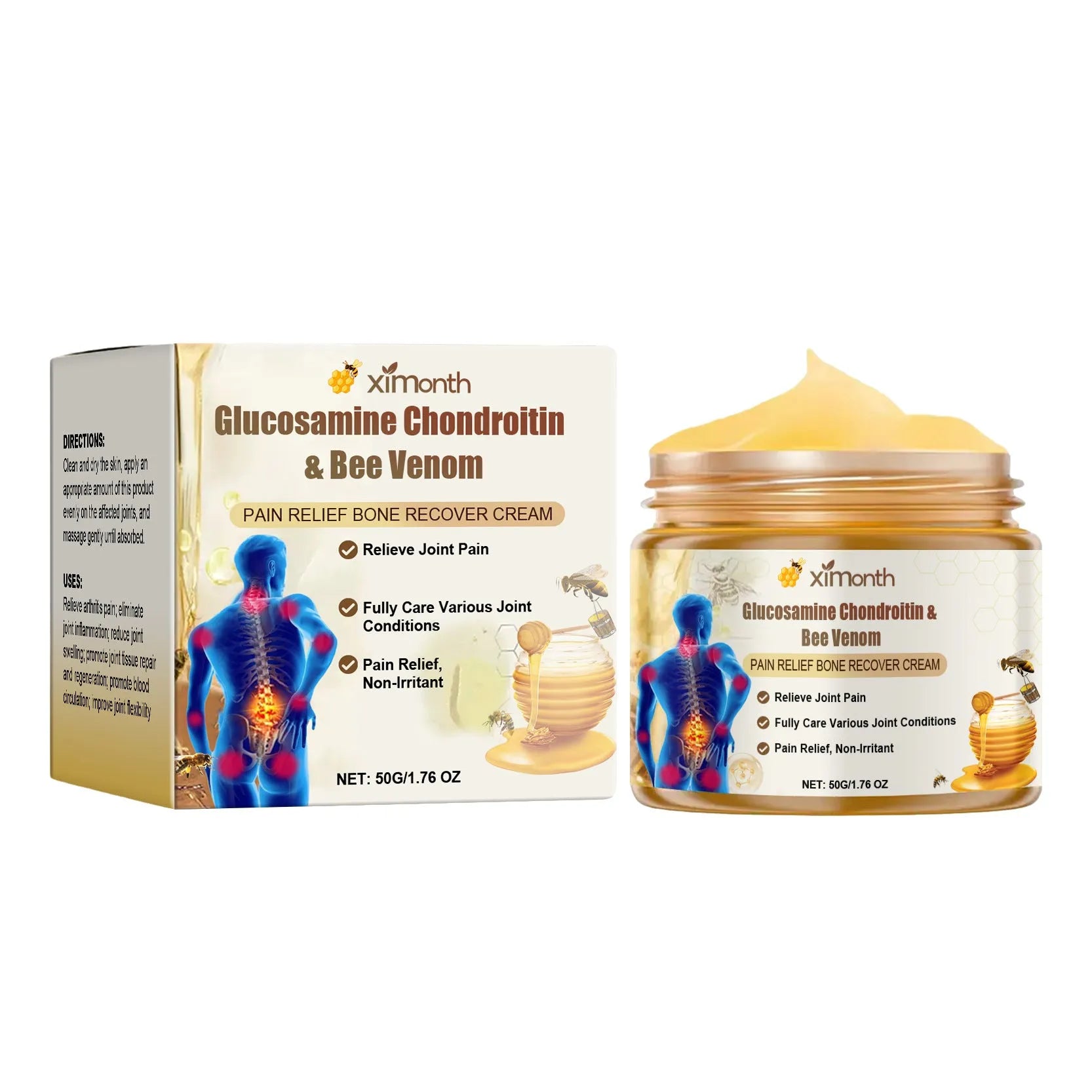 50g tube of Joint Neck Cream with bee venom and chondroitin ingredients.