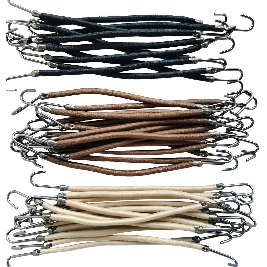 Close-up of a black double hook hair styling tool for wigs and extensions on a white background.