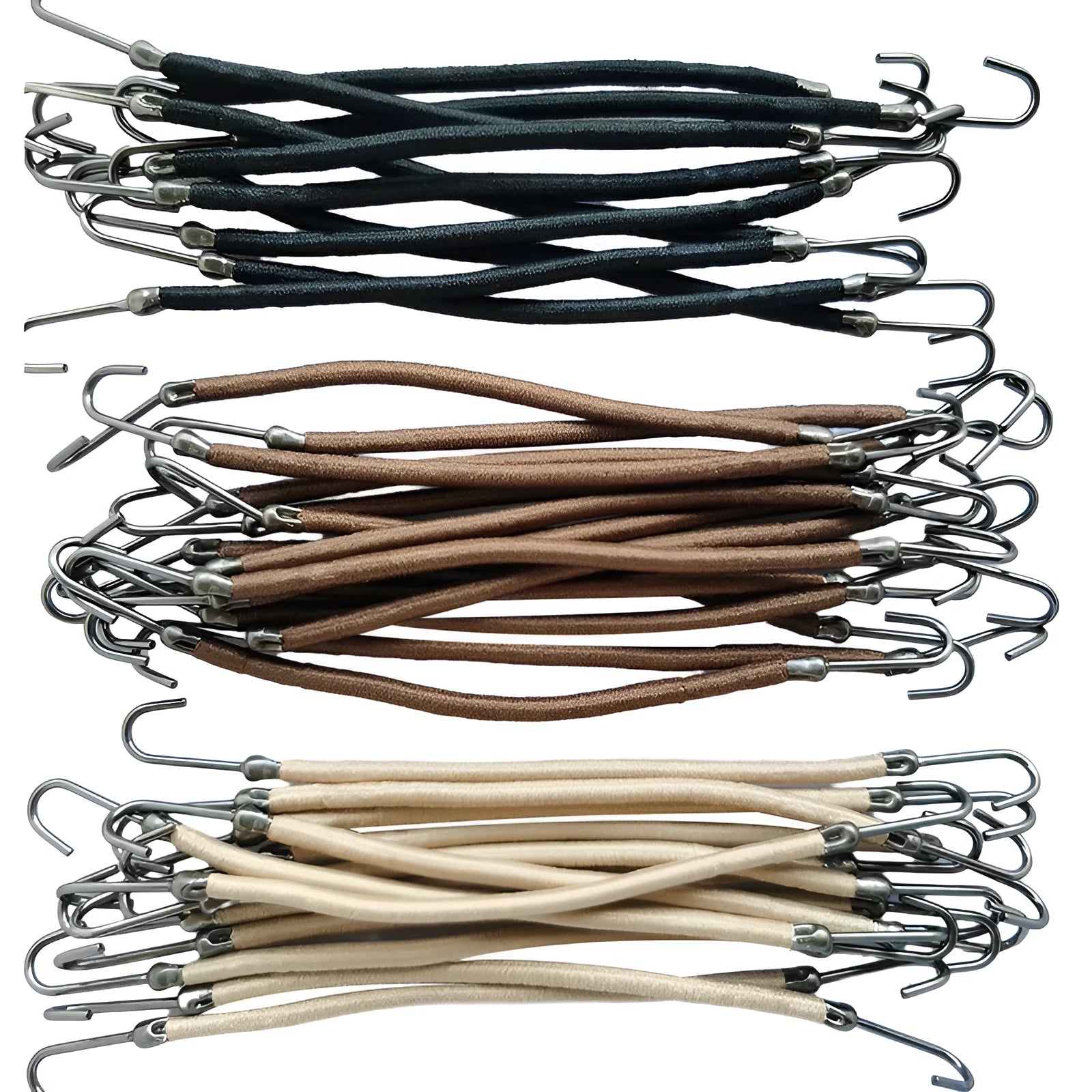 Close-up of a black double hook hair styling tool for wigs and extensions on a white background.