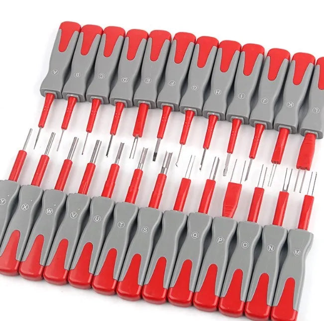 25-piece car terminal removal tool kit with storage case for automotive electrical disassembly