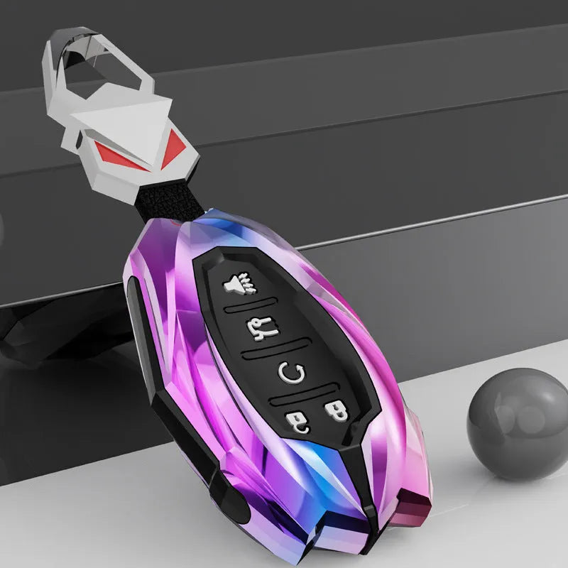 Zinc alloy key cover for Chevrolet Malibu XL 2023 in black, silver or purple with screwdriver and keychain