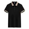 Solid colour summer polo shirt in cotton with short sleeves, loose fit, and slit detail on the side