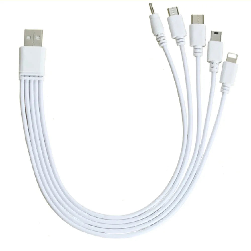 Four-in-one 120cm USB charging cable with Type C, Micro USB, Mini USB, and Nokia 2.0 connectors