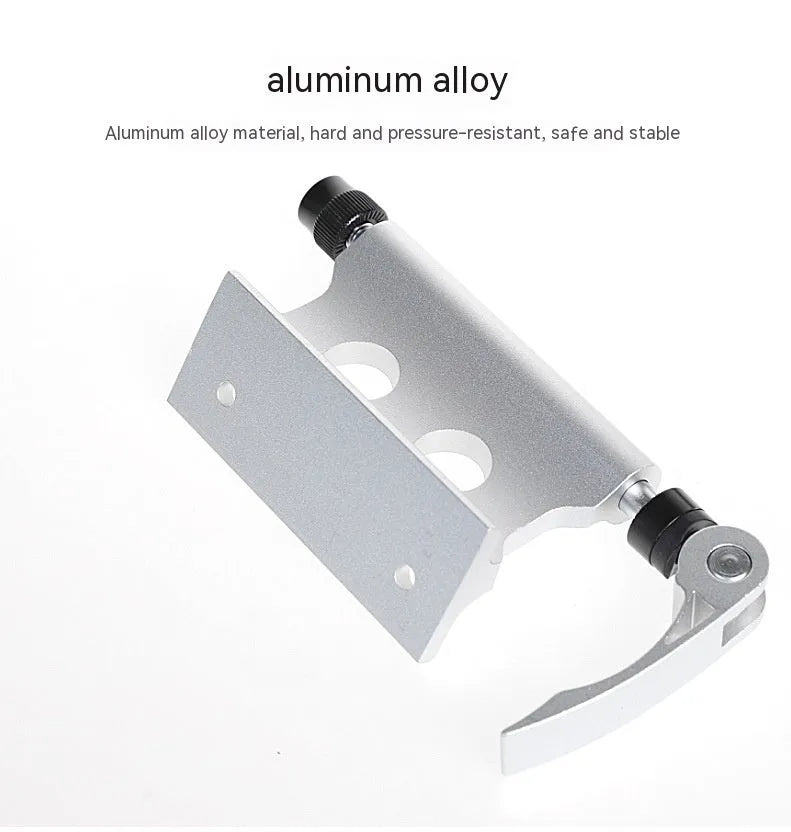 Silver metal bicycle quick release fixing clip for front fork and frame accessory mounting