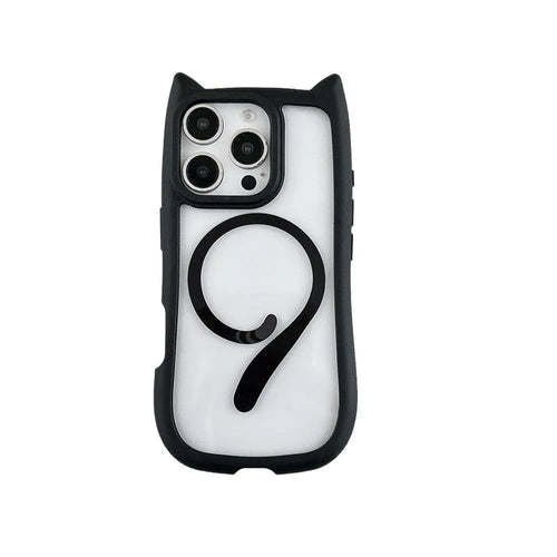 Transparent acrylic TPU phone case with magnetic suction for iPhone 17 models in black, blue, grey and pink colours