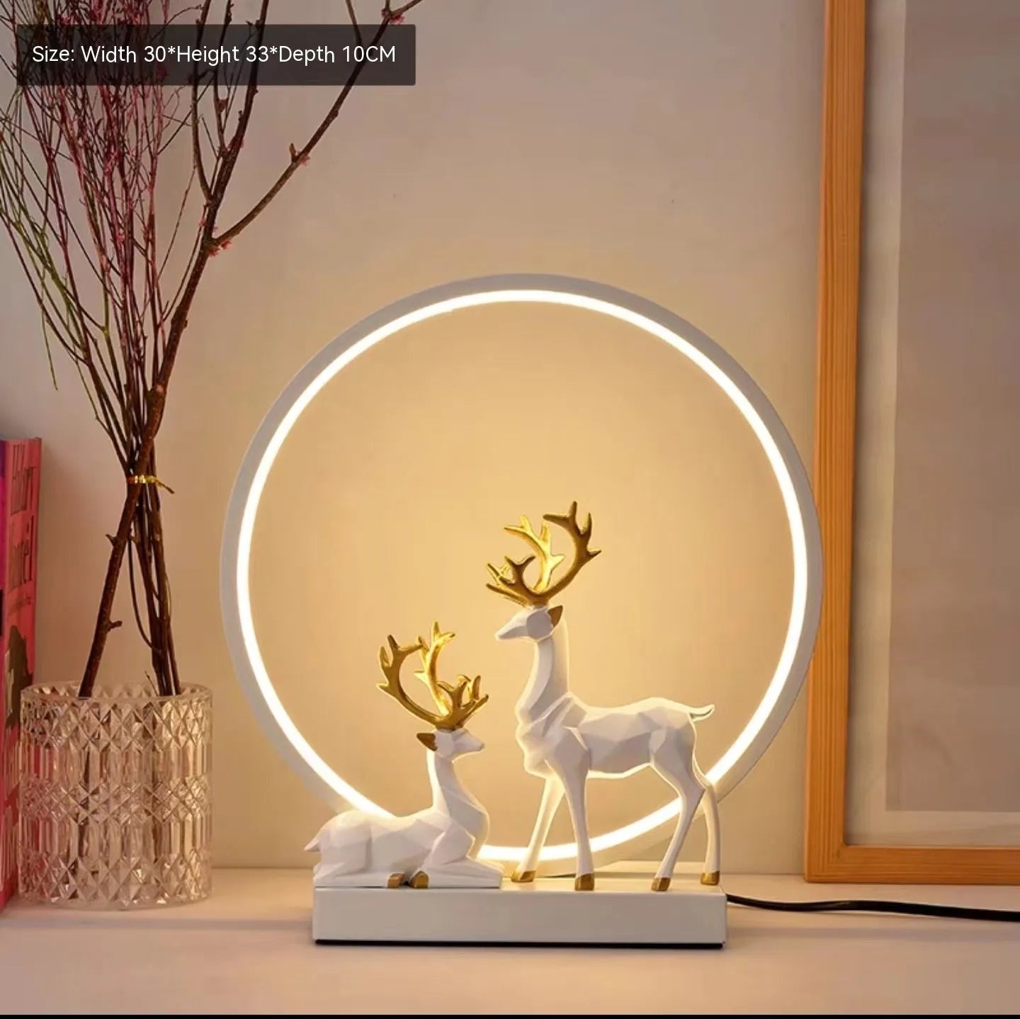 Modern bride dowry lamp in noble gold colour with remote control for wedding gifts