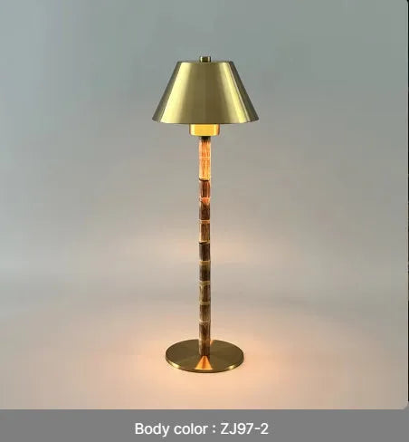 ZJ97 2 3W LED desk lamp with replaceable white lampshade on a wooden desk