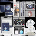 Galaxy exploration stationery set gift box with astronaut notebook and creative hand ledger, hot stamping and three-dimensional pattern