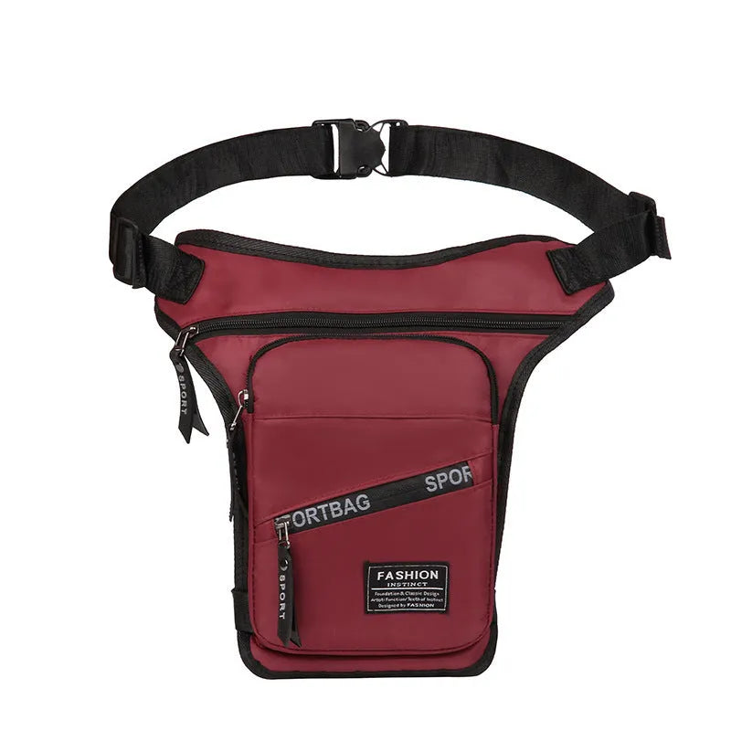 Crossbody cycling leg bag in nylon material with waterproof and anti-theft features