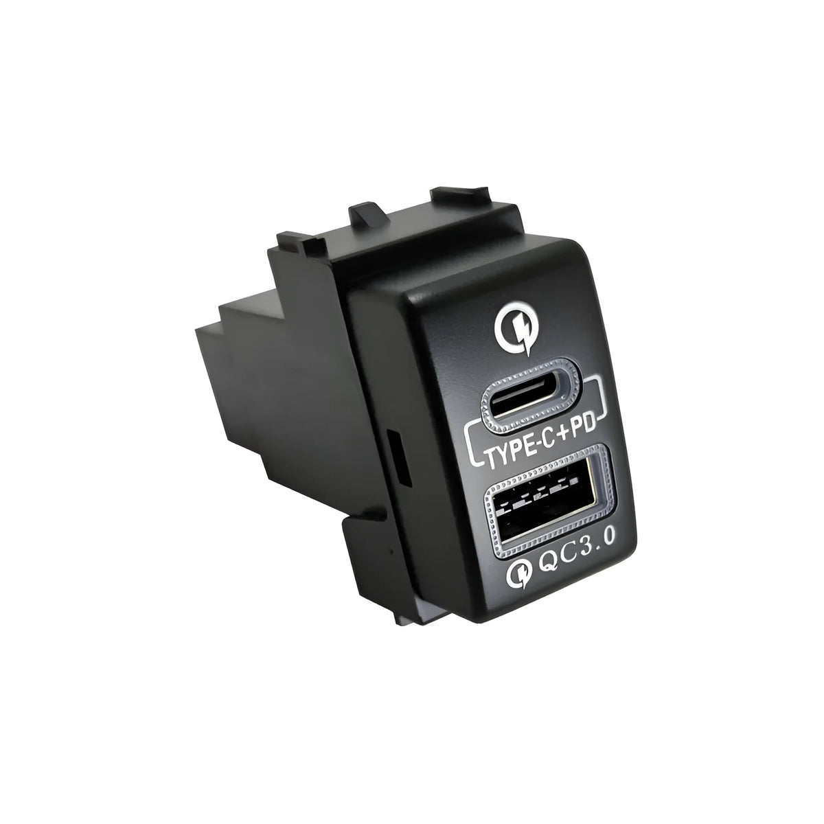 Portable PD fast car charger with QC3.0 snap-on design and Double Fast Charge model for wired in-car charging
