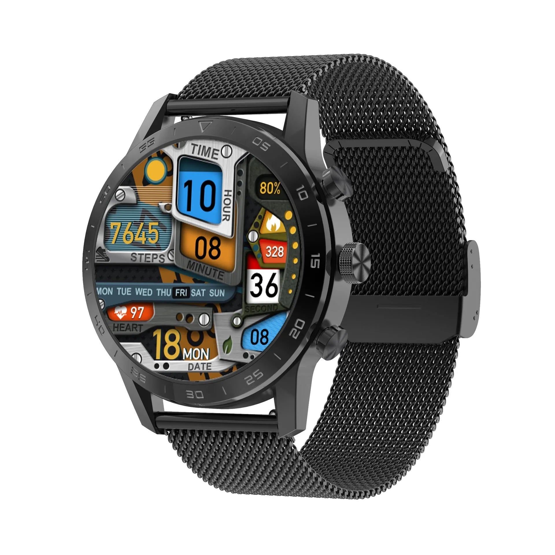 Fitness tracker smart watch with 1.39-inch IPS full screen, Bluetooth call feature, and step counter on display