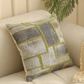 45cm square jacquard cushion cover with a retro plants and flowers pattern in various colours.