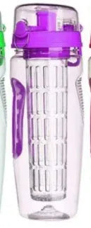 32oz Tritan fruit infuser water bottle with fruit cup compartment in multiple style options