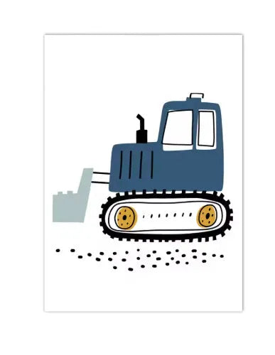 Canvas excavator art poster decoration painting, Nordic style, frameless, available in 10x15cm, 13x18cm, and 15x20cm sizes