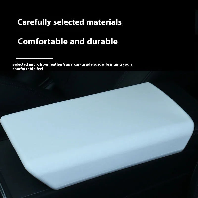 Huanxin TPE central control armrest box protective cover for Tesla Model 3 in black colour