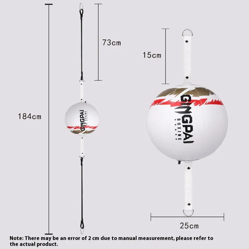 A black hanging boxing speed ball made of PU material for reaction training