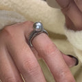 Geometric copper ring with open adjustable design for index finger