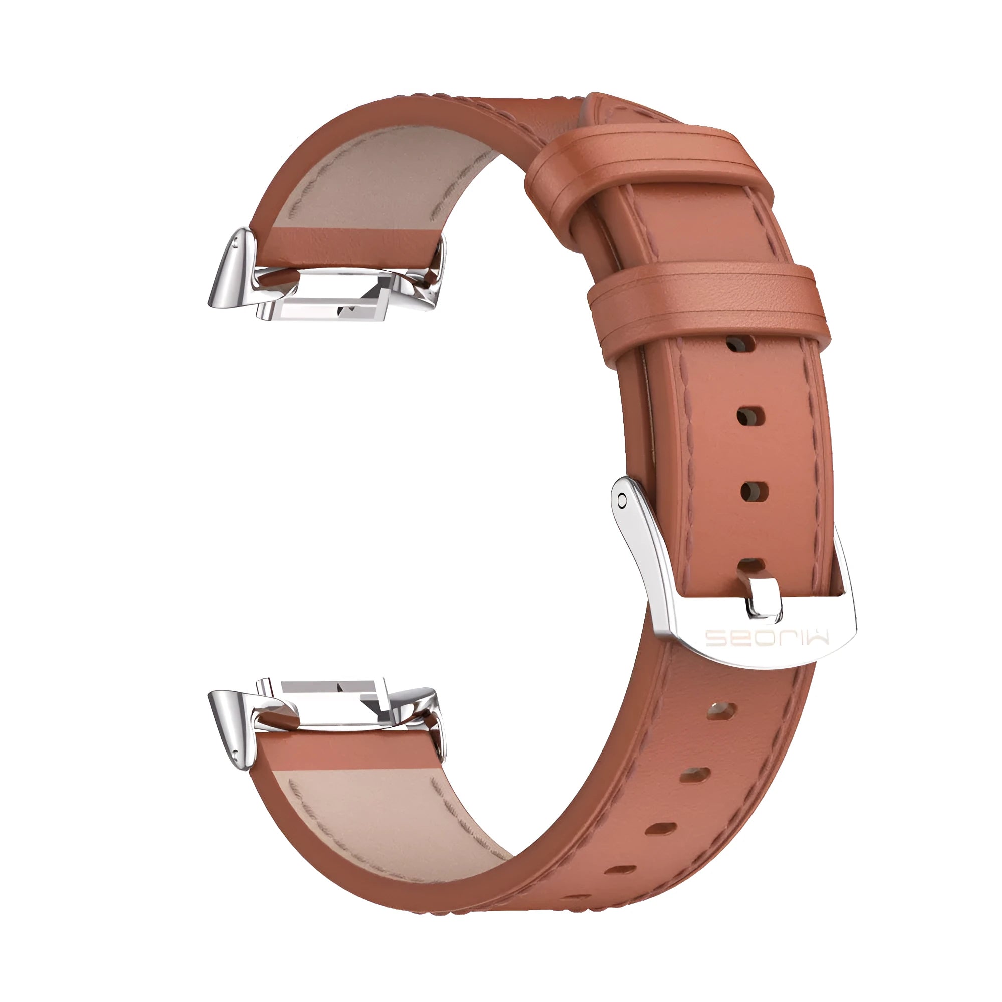 Microfiber Leather Watch Strap for Fitbit Charge 6/5 Skin-friendly Sweat-resistant Business Style Band with Linker Black Brown Silver Gold 110/75mm Sizes