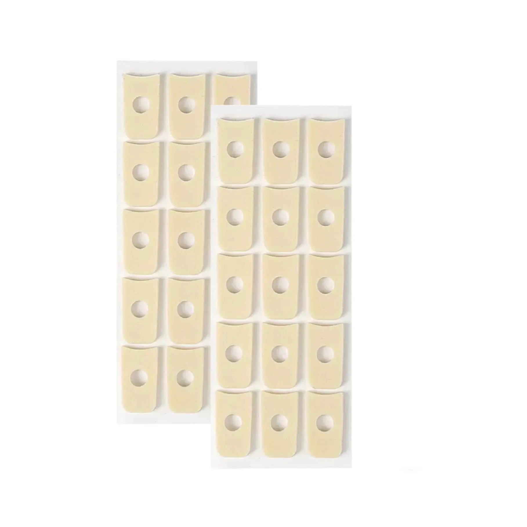 Women's heel corn protectors showing four shapes: large oval, small oval, U-shaped, circular section PU gel pads
