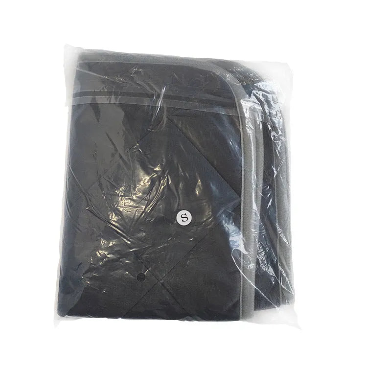 Grey cloth multi-layer pet cushion shown in four available sizes for dogs and cats.