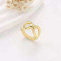 Women's titanium steel hollow butterfly bow ring with geometric design in gold or steel colour