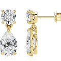 925 sterling silver geometric water drop moissanite stud earrings with round and drop stones