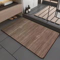 American wood grain patterned diatom ooze bathroom floor mat with geometric design on non-slip base