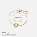 SUNFLOWER Series gold geometric chain necklace and bracelet set for women.
